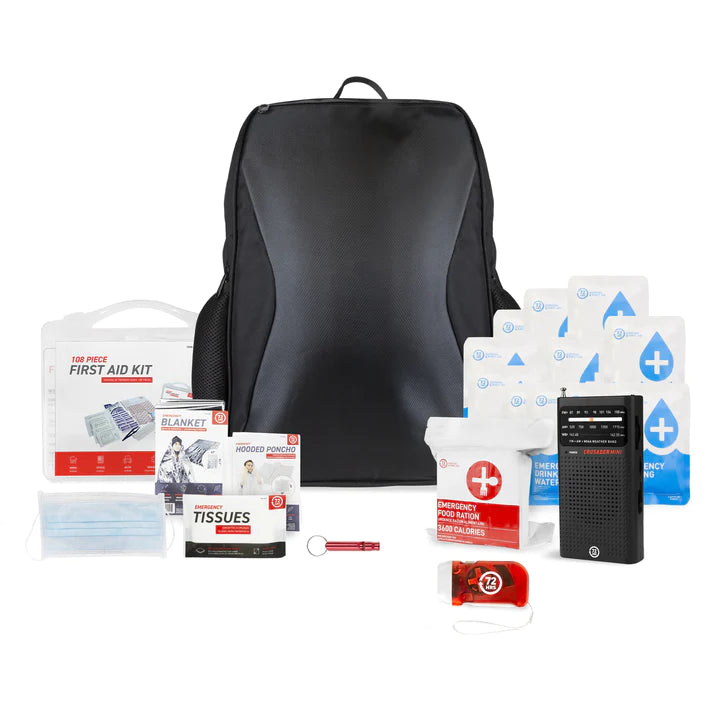 1 Person 72HRS Essential Backpack - Emergency Survival Kit (Black