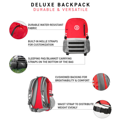 Cordura backpack with Molle System (Red/Grey)