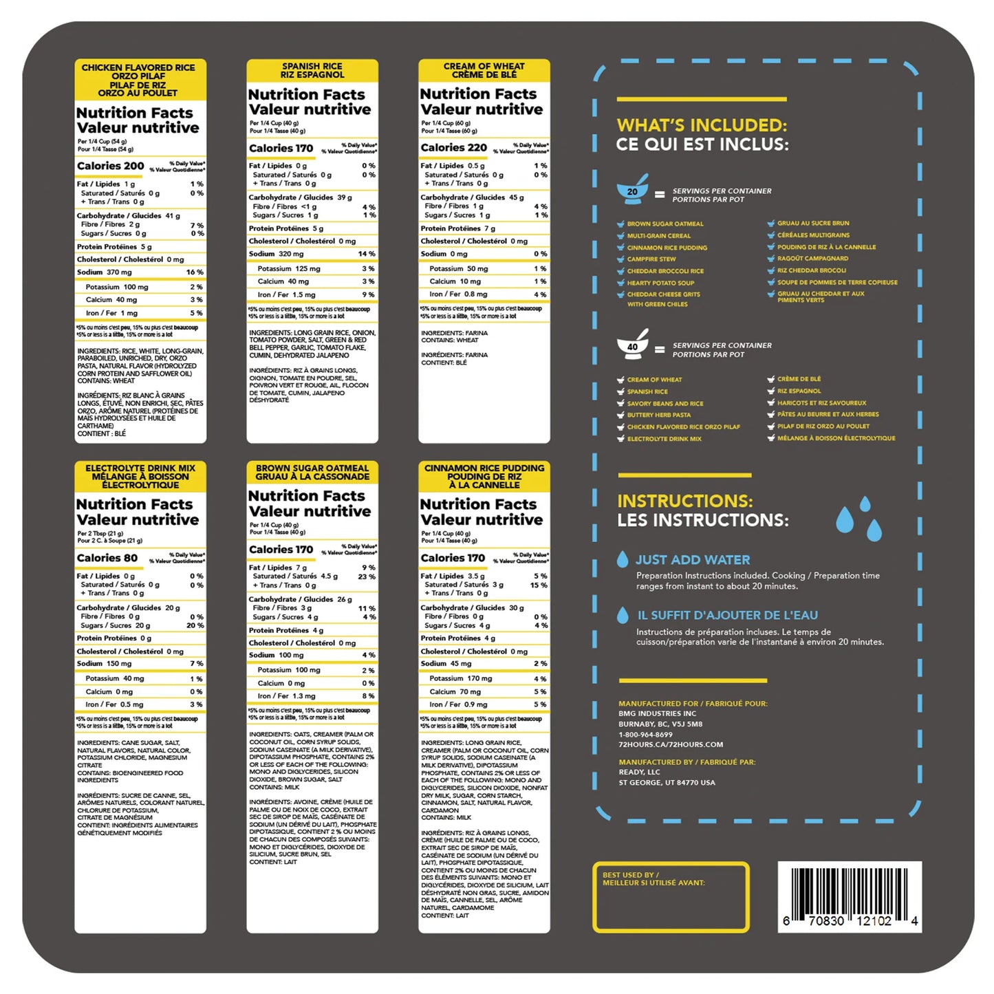 72HRS 360 Day (12 Months) 2000 Calories Per Day Emergency Food Supply Survival Food Kit